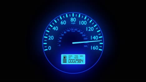 Tachometer-Schnell-Auto-Automobil-Geschwindigkeit-Armaturenbrett-Beschleunigen-Mph-Kph-Licht-4k